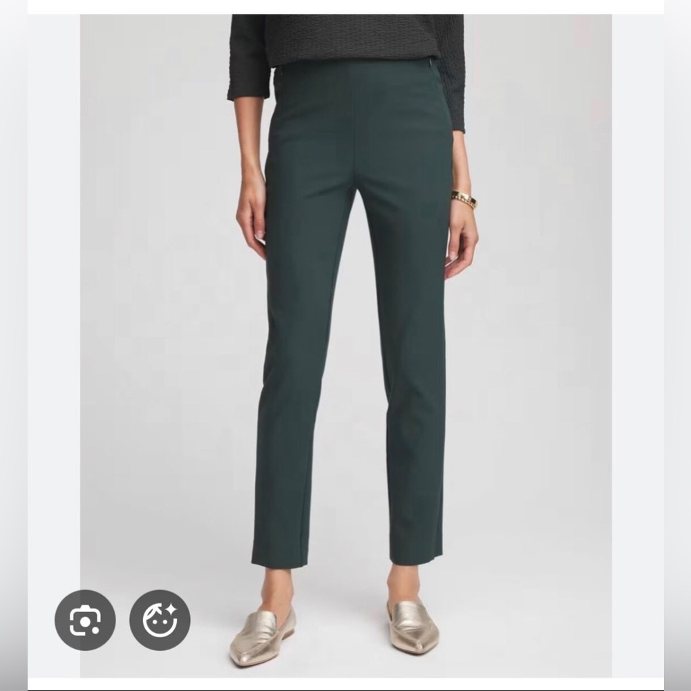 NWT Rafaella Dark Green Slim High Rise Pleated Women's Pants Size Small